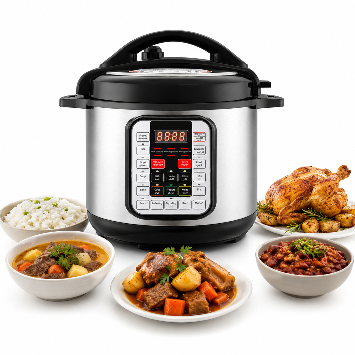 6L Electric Pressure Cooker with Programmable Cooking Controls