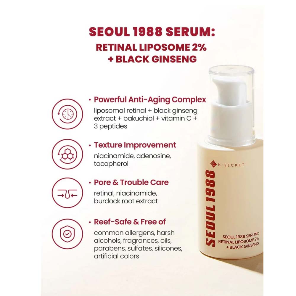 K-Secret SEOUL 1988 Serum with Retinal Liposome 2% & Black Ginseng
