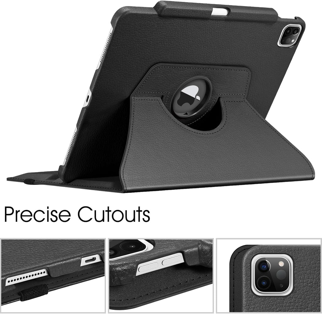 360° Rotating Case for iPad Pro 12.9" (2018-2022) - Auto Sleep/Wake Cover with Pencil Holder