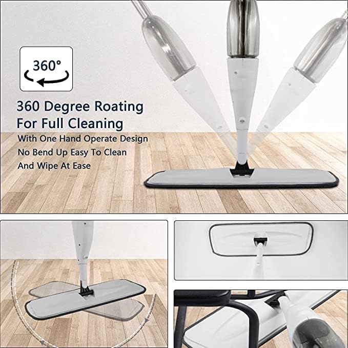 Microfiber Spray Mop 360° Spin, Wet & Dry