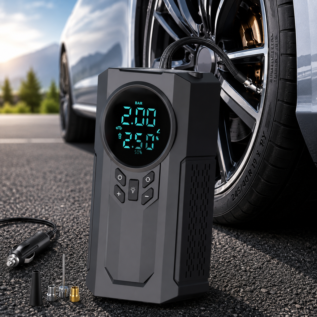 4-in-1 Portable Car Jump Starter, Air Pump