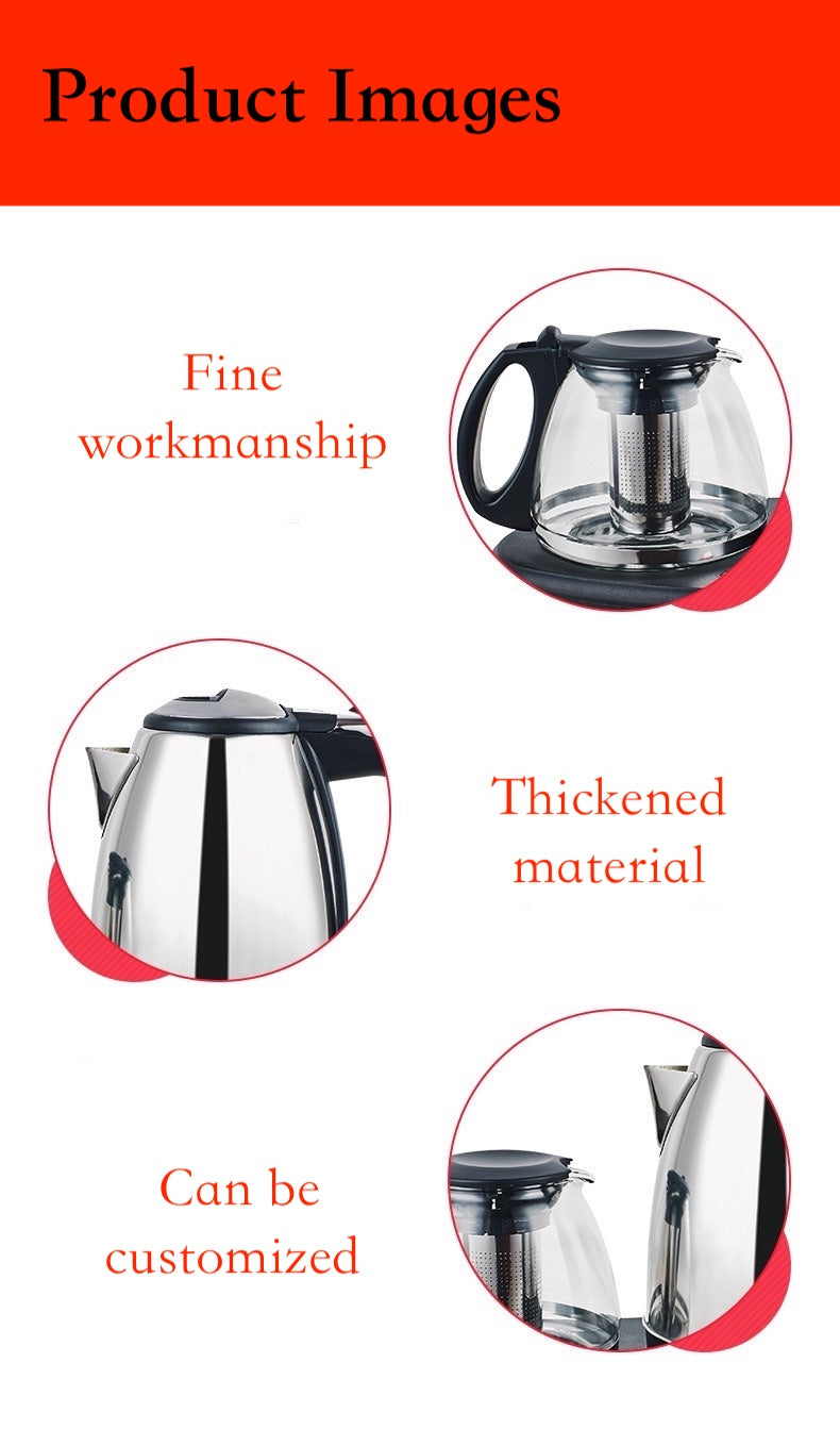 1800W 220V 2-in-1 Electric Kettle and Tea Maker