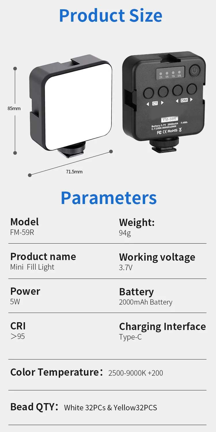 FM-59R Rechargeable Mini LED Light