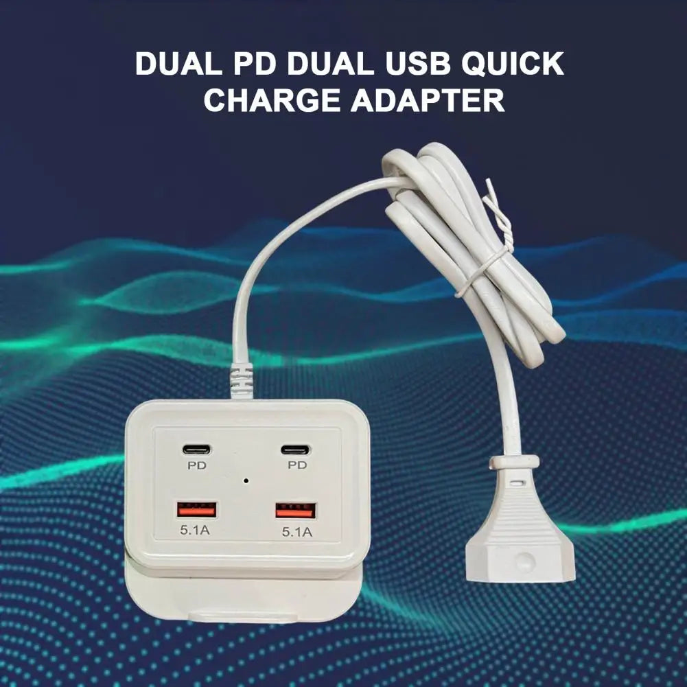 Intelligent USB Power Strip Plug with Dual PD