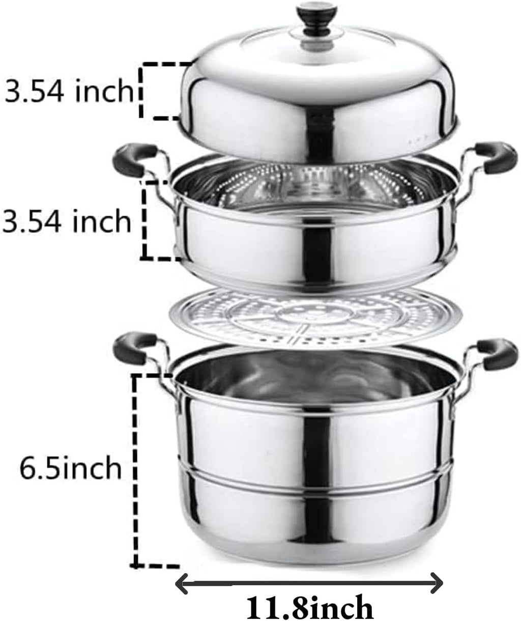 9 Liter Stainless Steel Multi-Tier Steamer Pot
