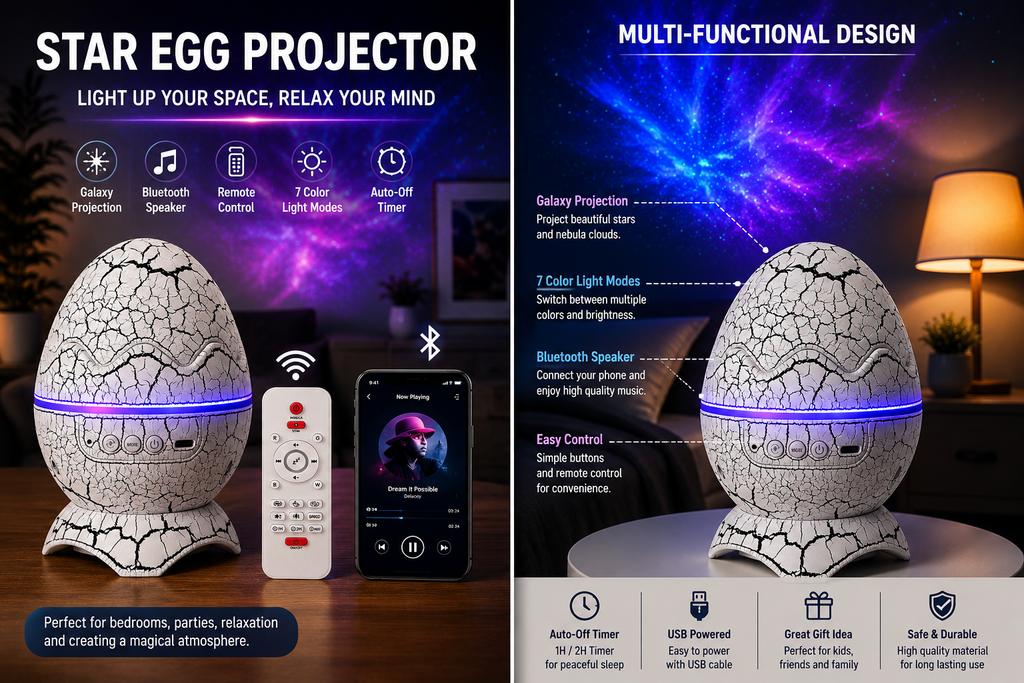 Galaxy Projector Dinosaur Egg