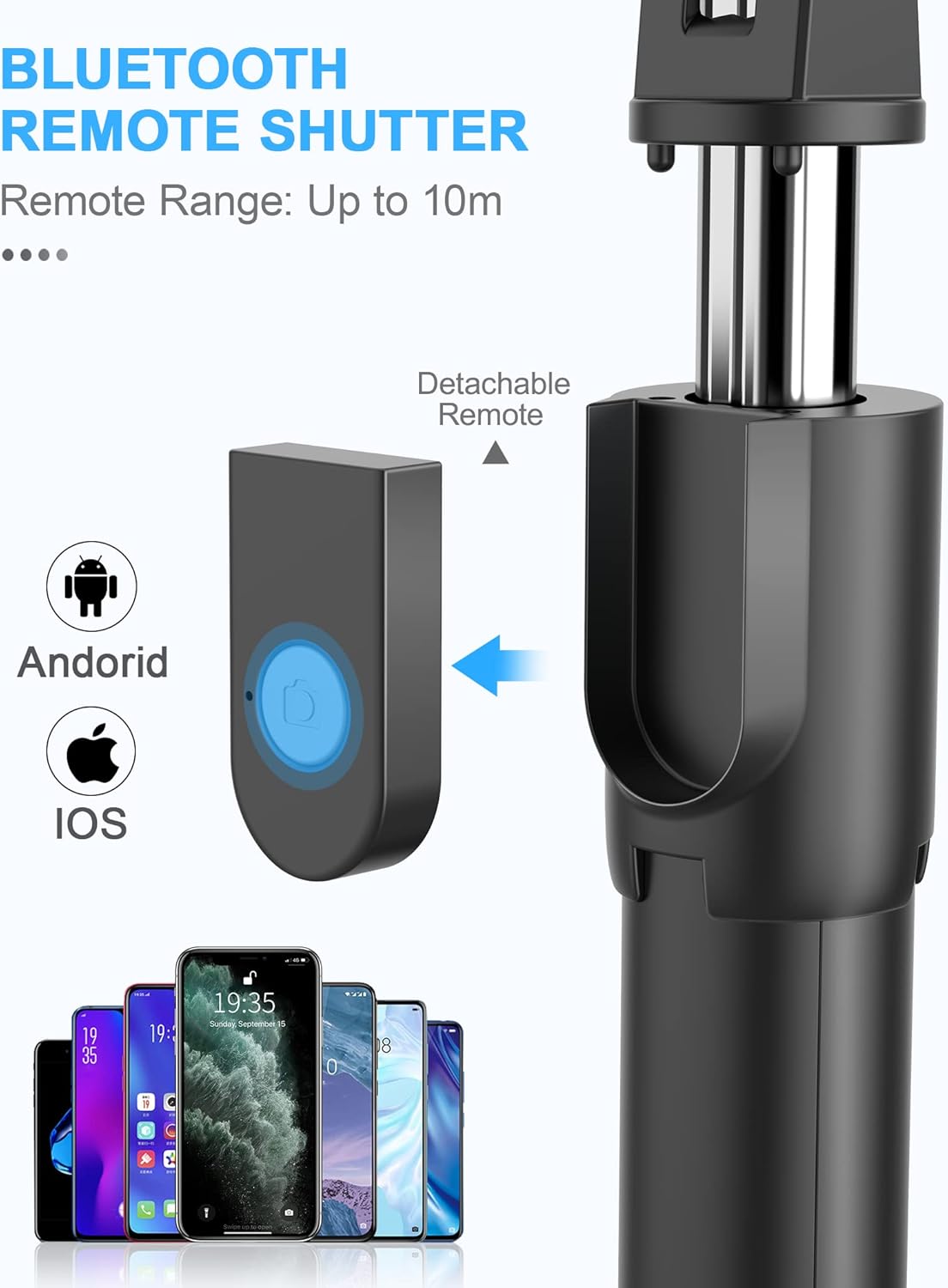 3-in-1 Bluetooth Selfie Stick Tripod Monopod