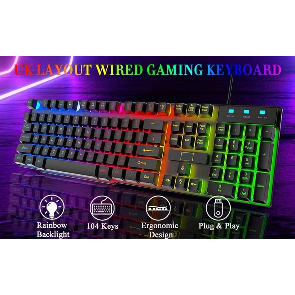 4-in-1 Gaming Combo: Wired Keyboard, Mouse, Headset