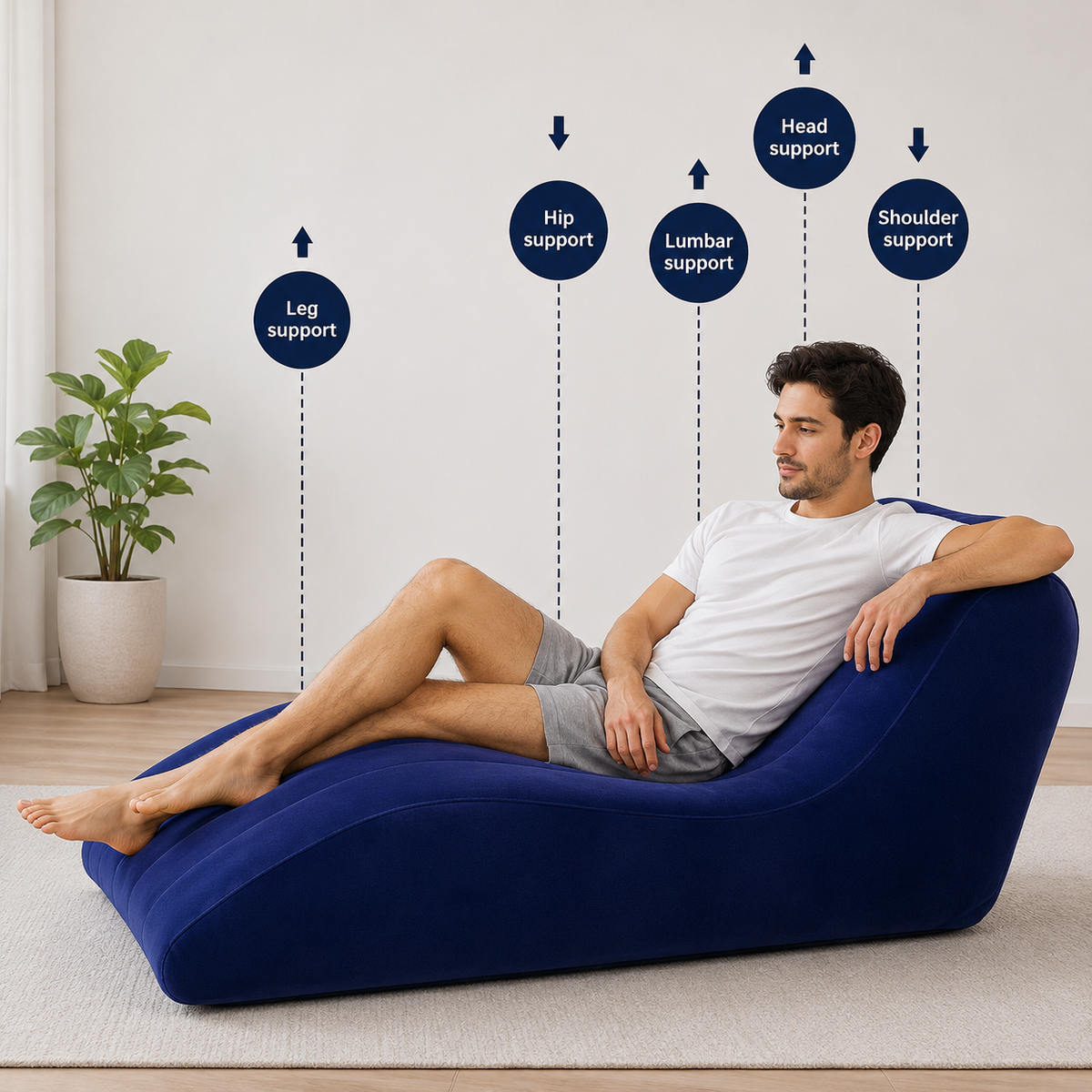 Folding Portable Inflatable Recliner Sofa