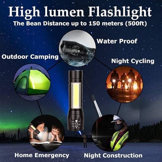 Adjustable Focus Torch Flashlight