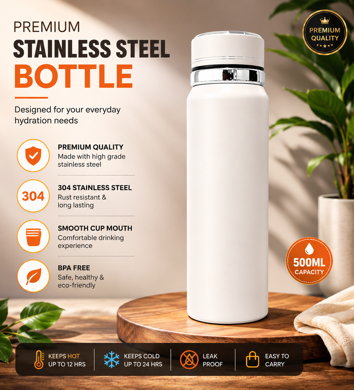 Large Capacity Stainless Steel Thermos