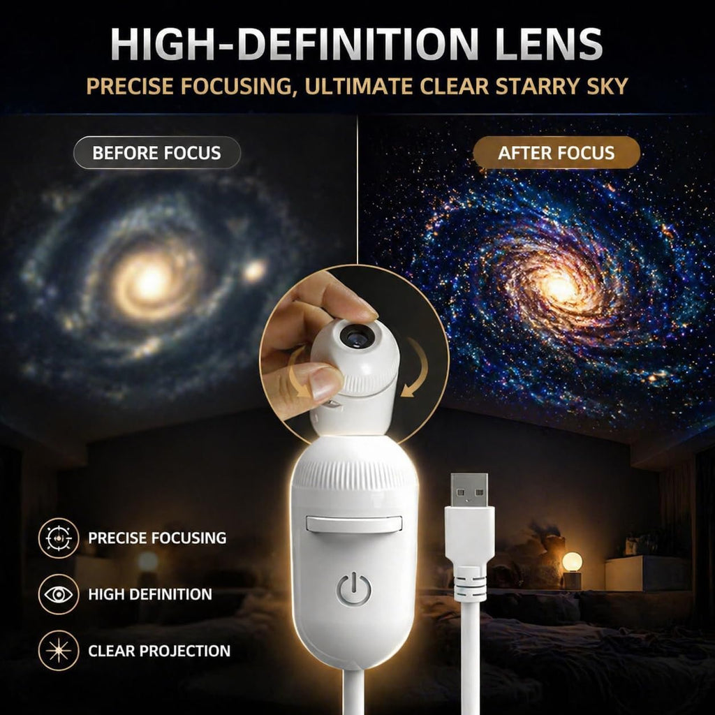 12-in-1 Galaxy Star Projector Night Light with 360° Adjustable Angle