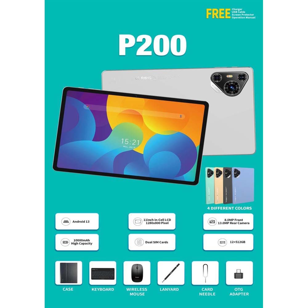 P200 11" Android 13 Tablet