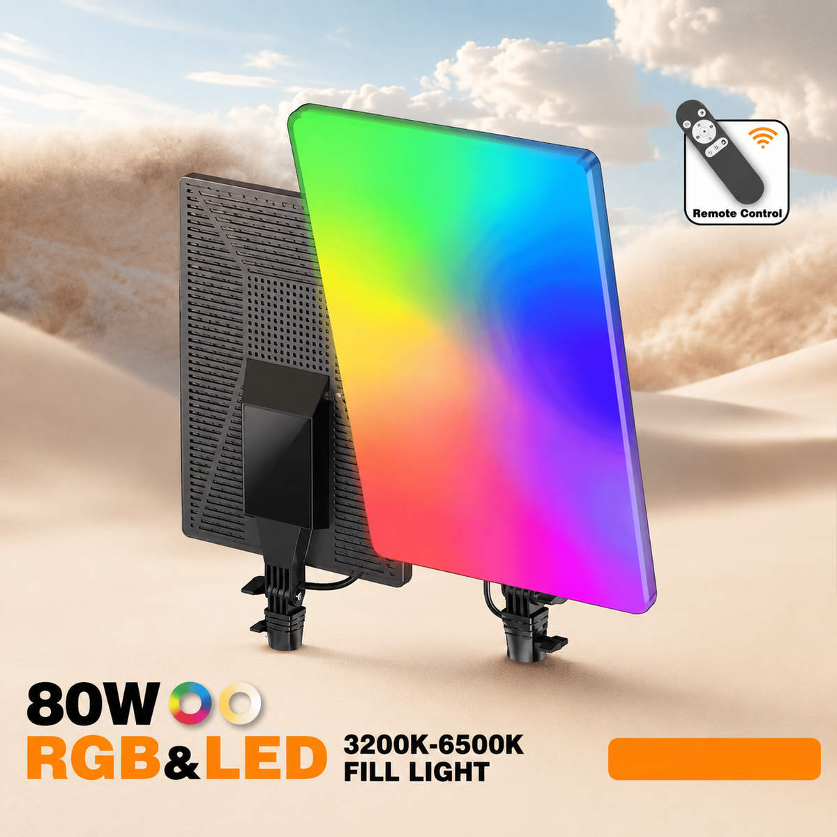 RGB LED Panel Fill Light with Adjustable Brightness