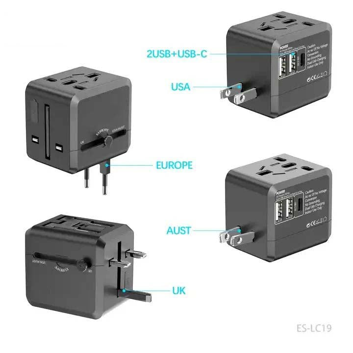 USB International Travel Adapter with Type-C