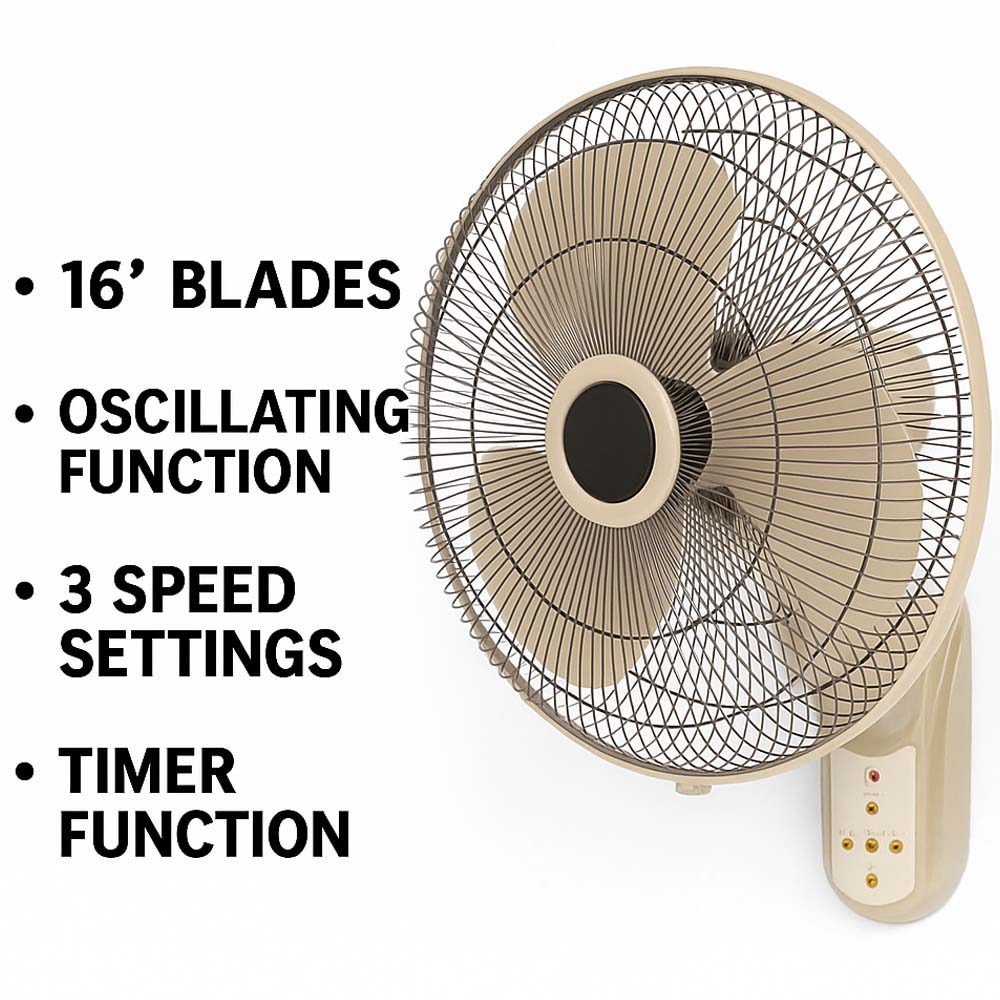 MWFV-433RC 16" Wall Mount Fan