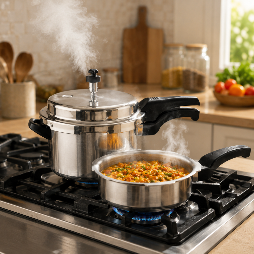 2-in-1 Pressure Cooker Set with 5L Cooker