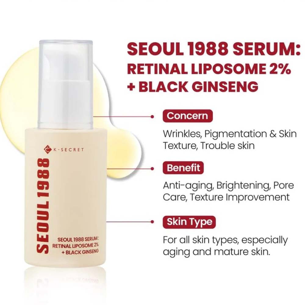 K-Secret SEOUL 1988 Serum with Retinal Liposome 2% & Black Ginseng