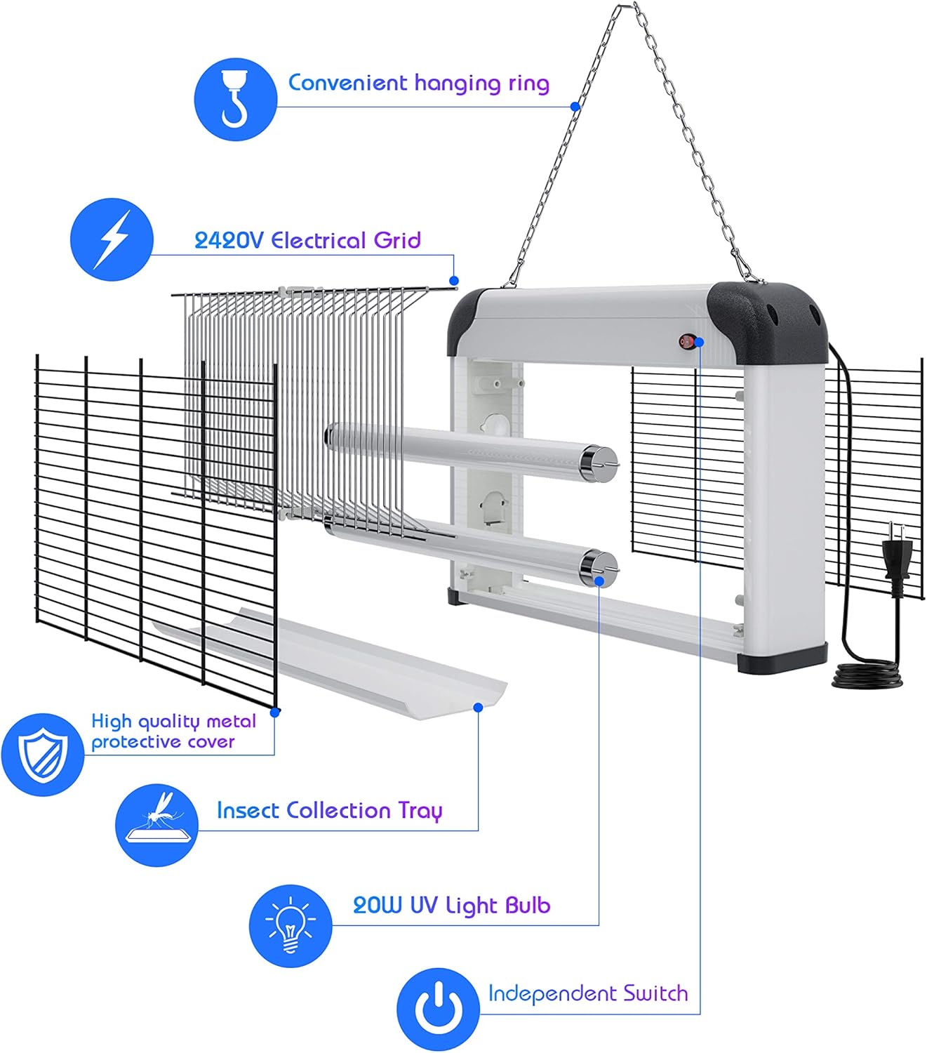 Electric Bug Zapper 20W UV Mosquito Killer