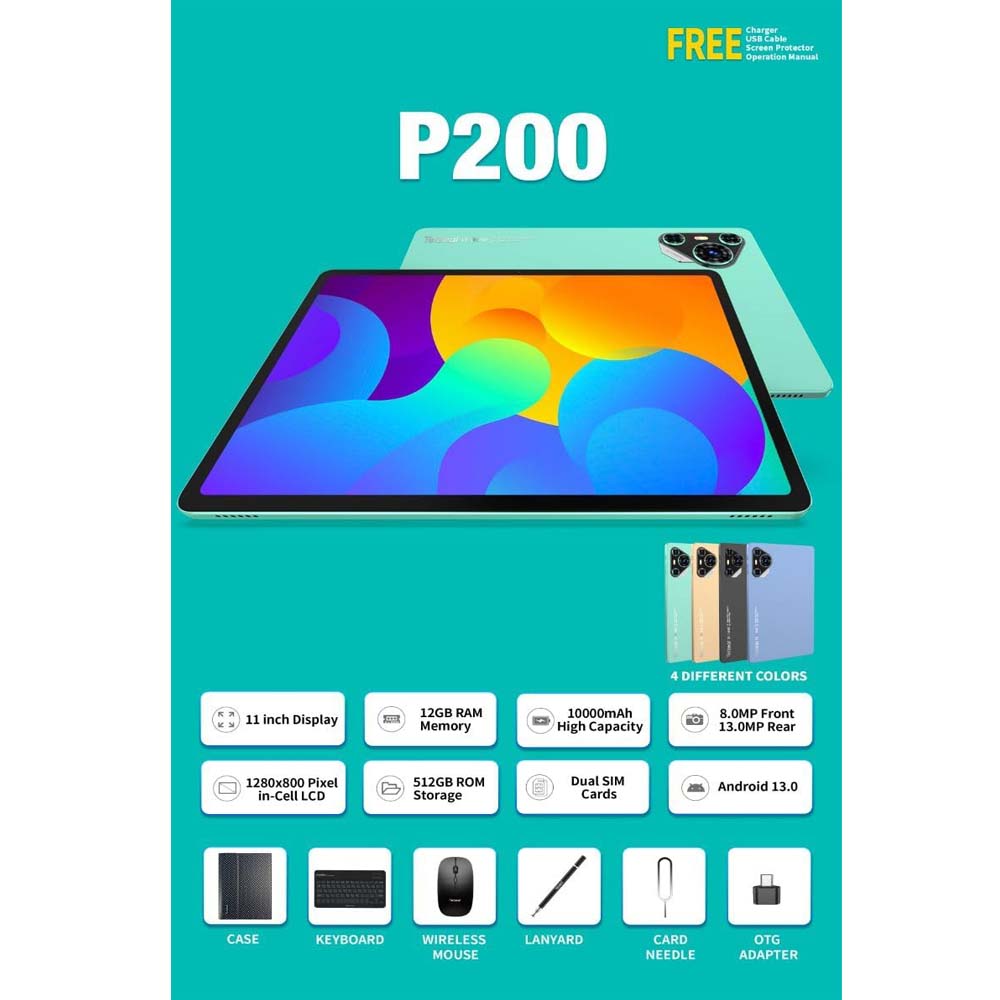 P200 11" Android 13 Tablet