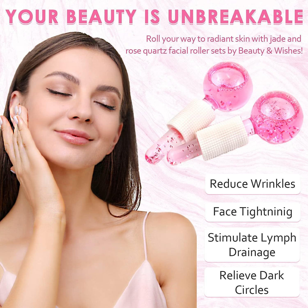 2-Pcs Facial Ice Globes. Cryo roller balls to reduce puffiness