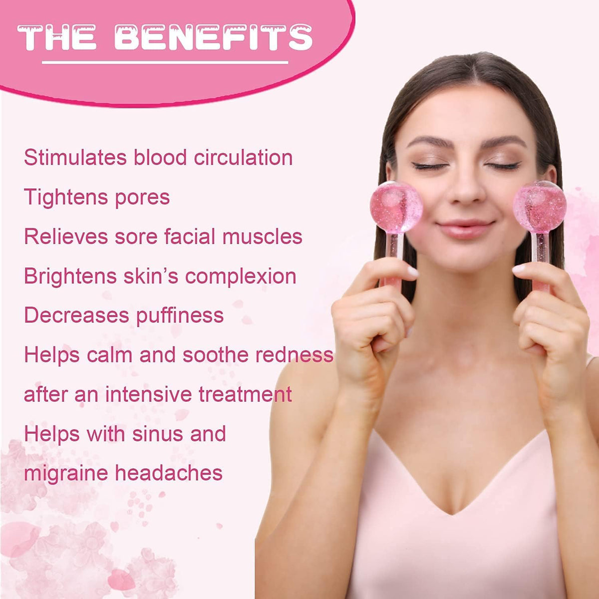 2-Pcs Facial Ice Globes. Cryo roller balls to reduce puffiness