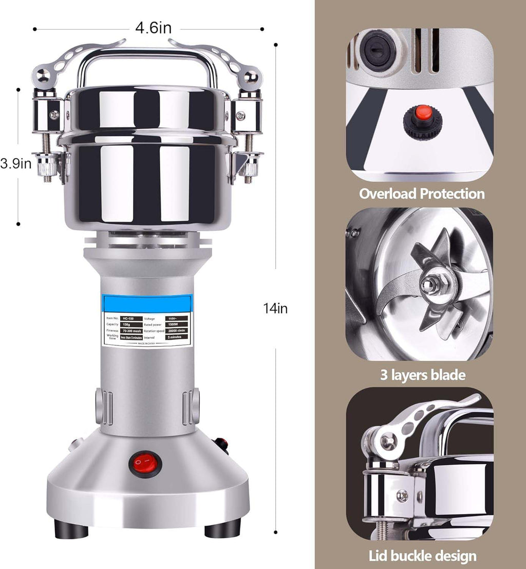 1000W Commercial Grain Mill Grinder