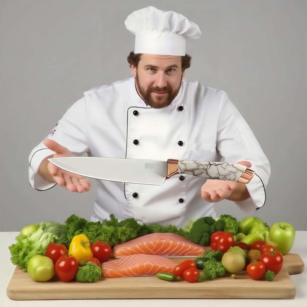 9-Piece White Kitchen Knife Set Ultra-sharp