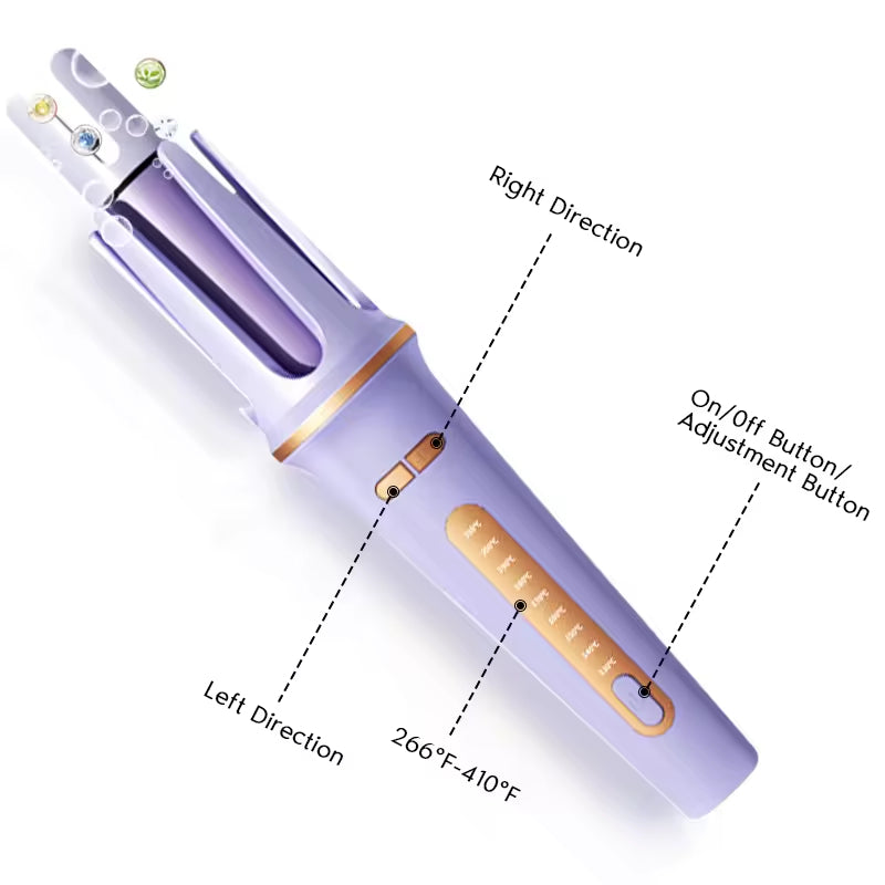 2-in-1 Electric Hair Styler Rotating Curling
