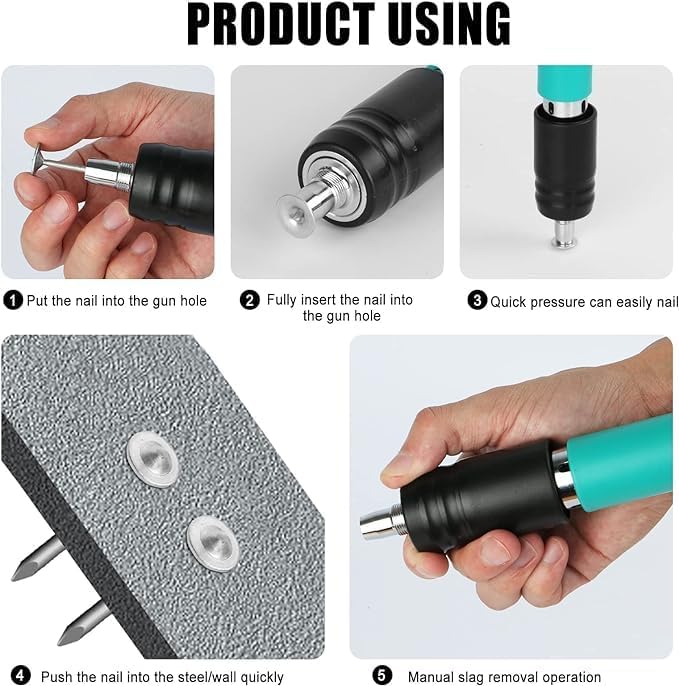 Rivet Gun with 20 Pieces Nails and Plastic Box