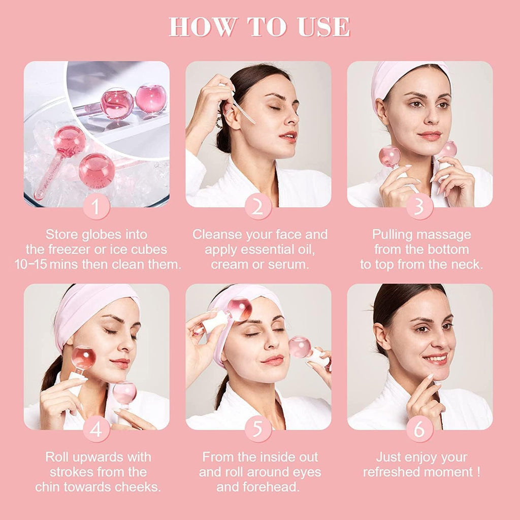 2-Pcs Facial Ice Globes. Cryo roller balls to reduce puffiness