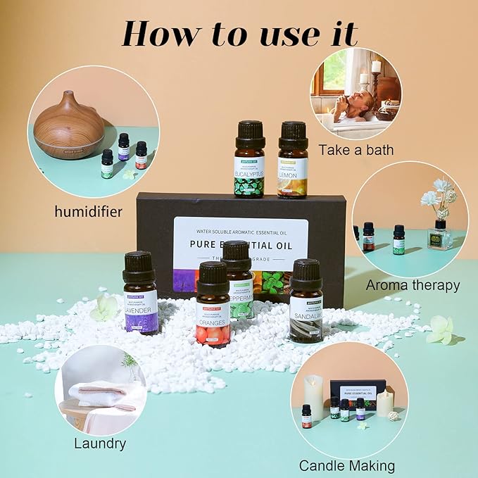 6-Pack Essential Oils Set - 10mL Bottles