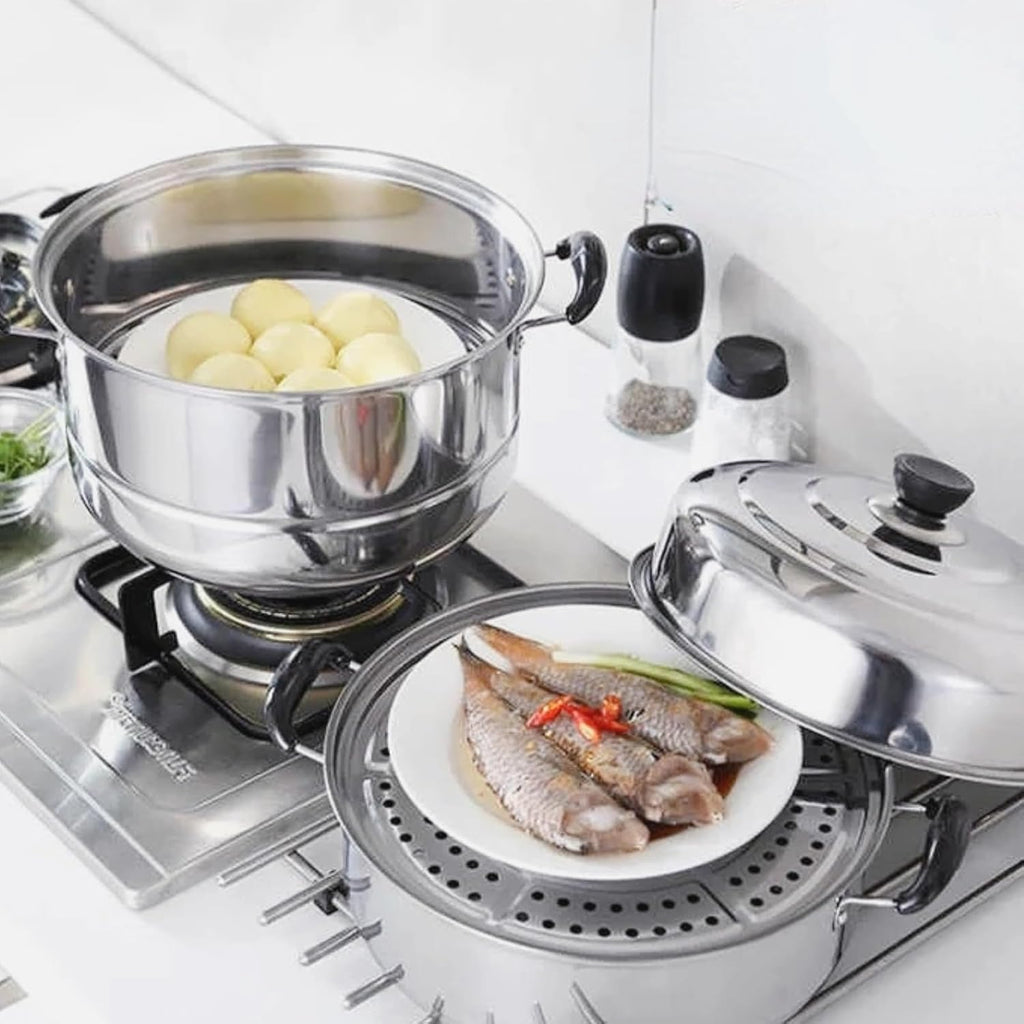 9 Liter Stainless Steel Multi-Tier Steamer Pot