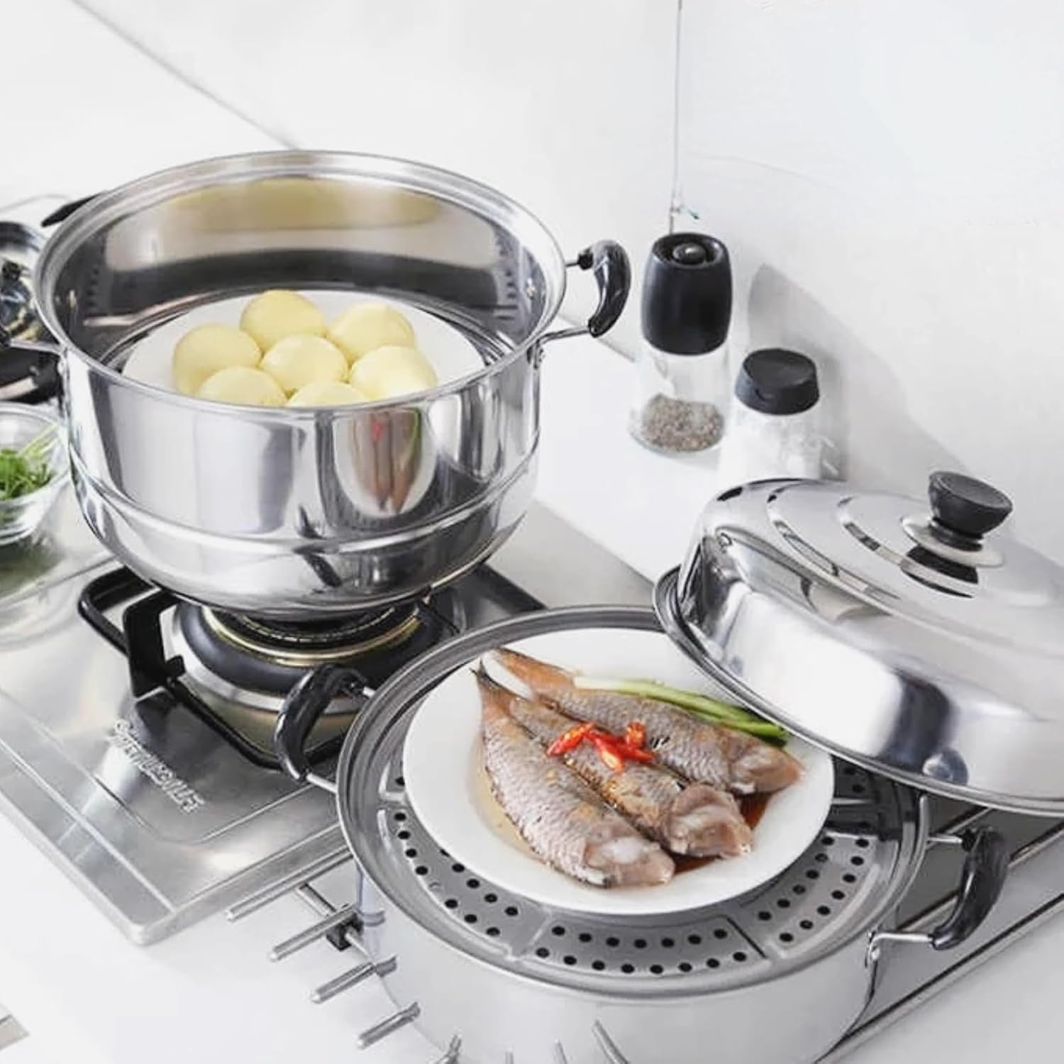 9 Liter Stainless Steel Multi-Tier Steamer Pot