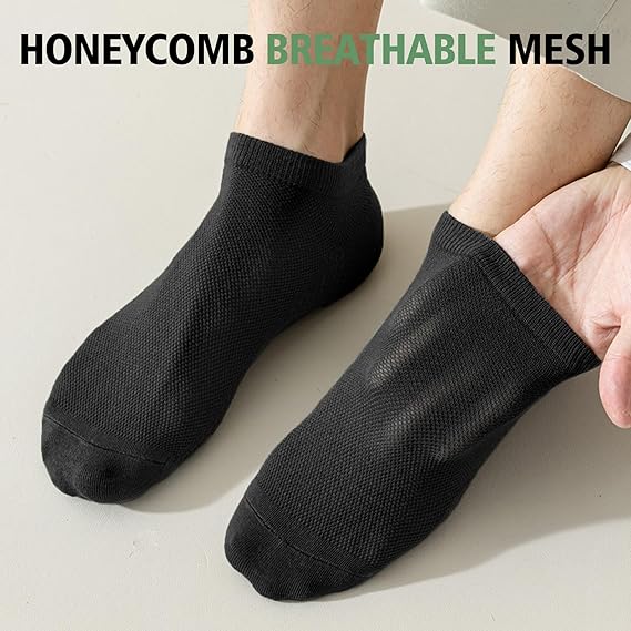 10 Pairs Men's Breathable Cotton Ankle Socks