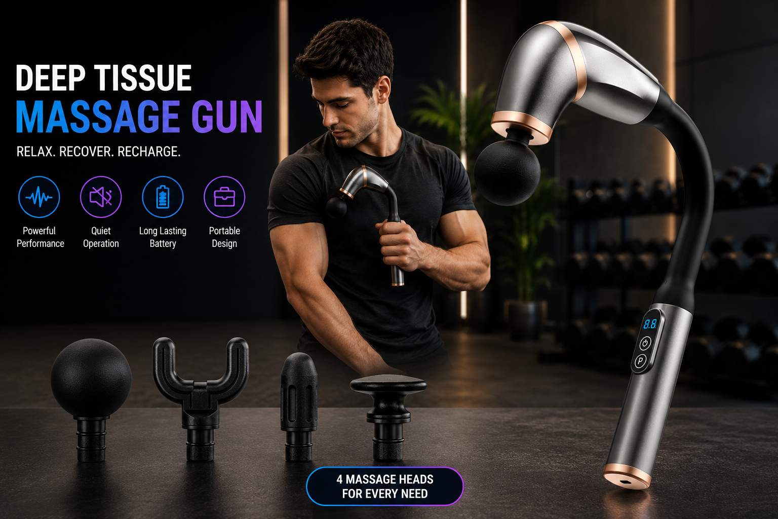 Extended Handle Massage Gun