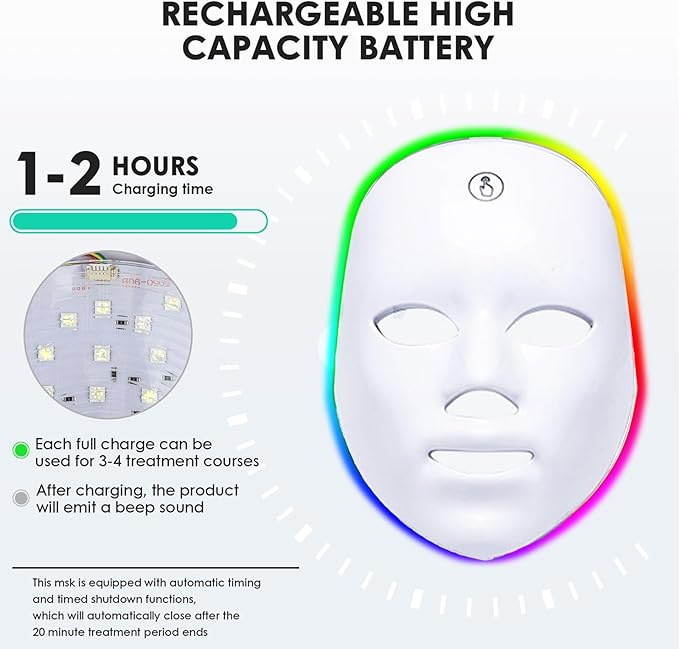 7-Color LED Light Therapy Face Mask