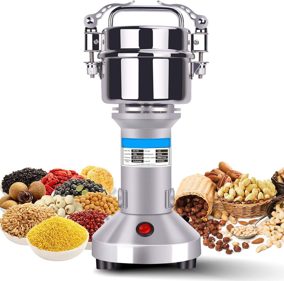 1000W Commercial Grain Mill Grinder