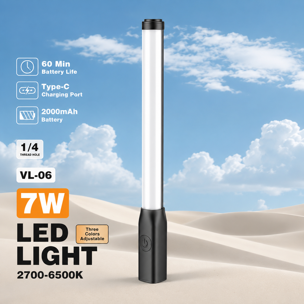 Portable Bi-Color LED Video Light Wand Stick
