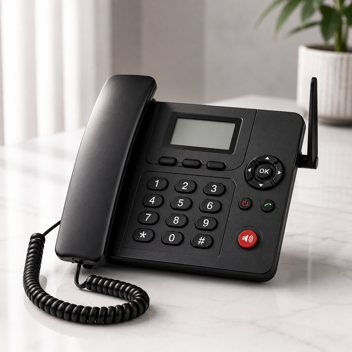 4G Wireless Desktop Telephone with SIM Card Support