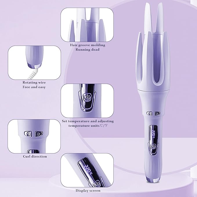 2-in-1 Electric Hair Styler Rotating Curling