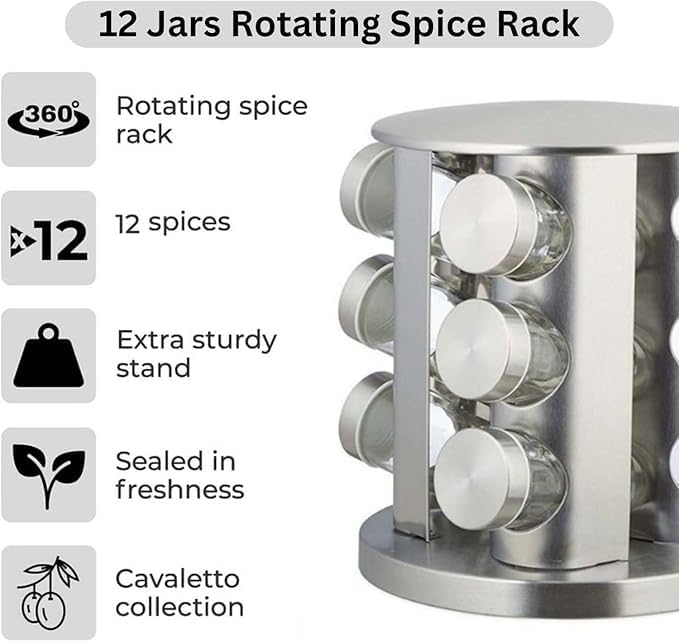12-Piece Glass Spice Jar Set