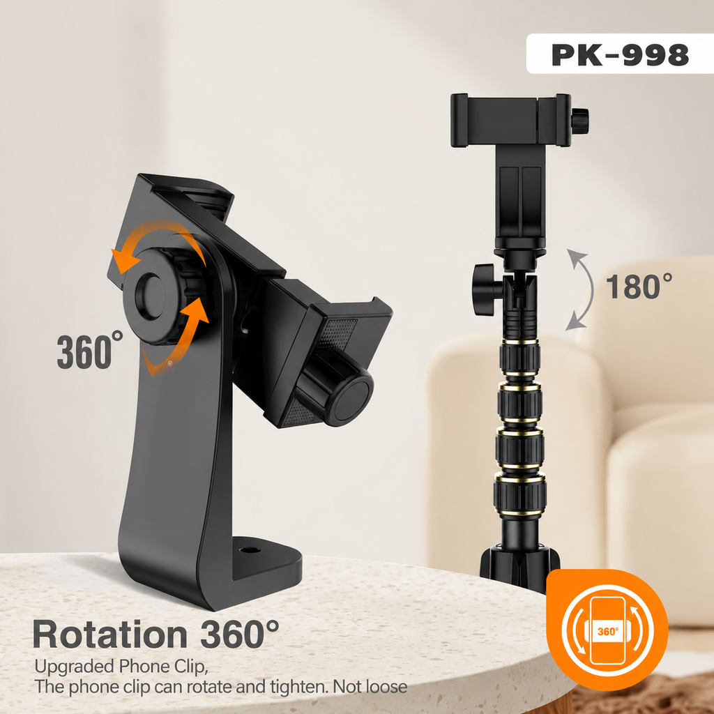 All-in-One 200cm Adjustable Aluminum Tripod Stand
