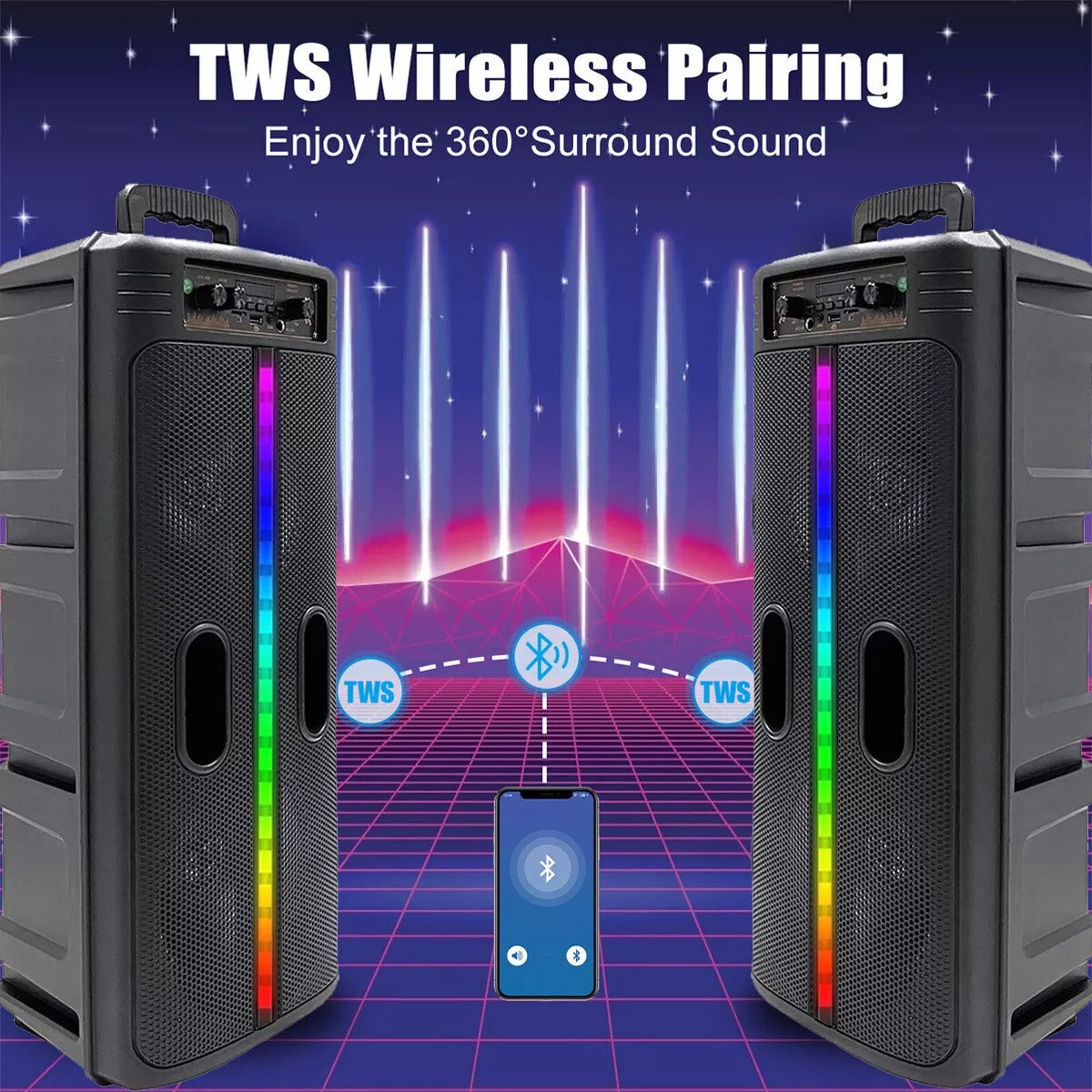 Portable 8-Inch Trolley Speaker