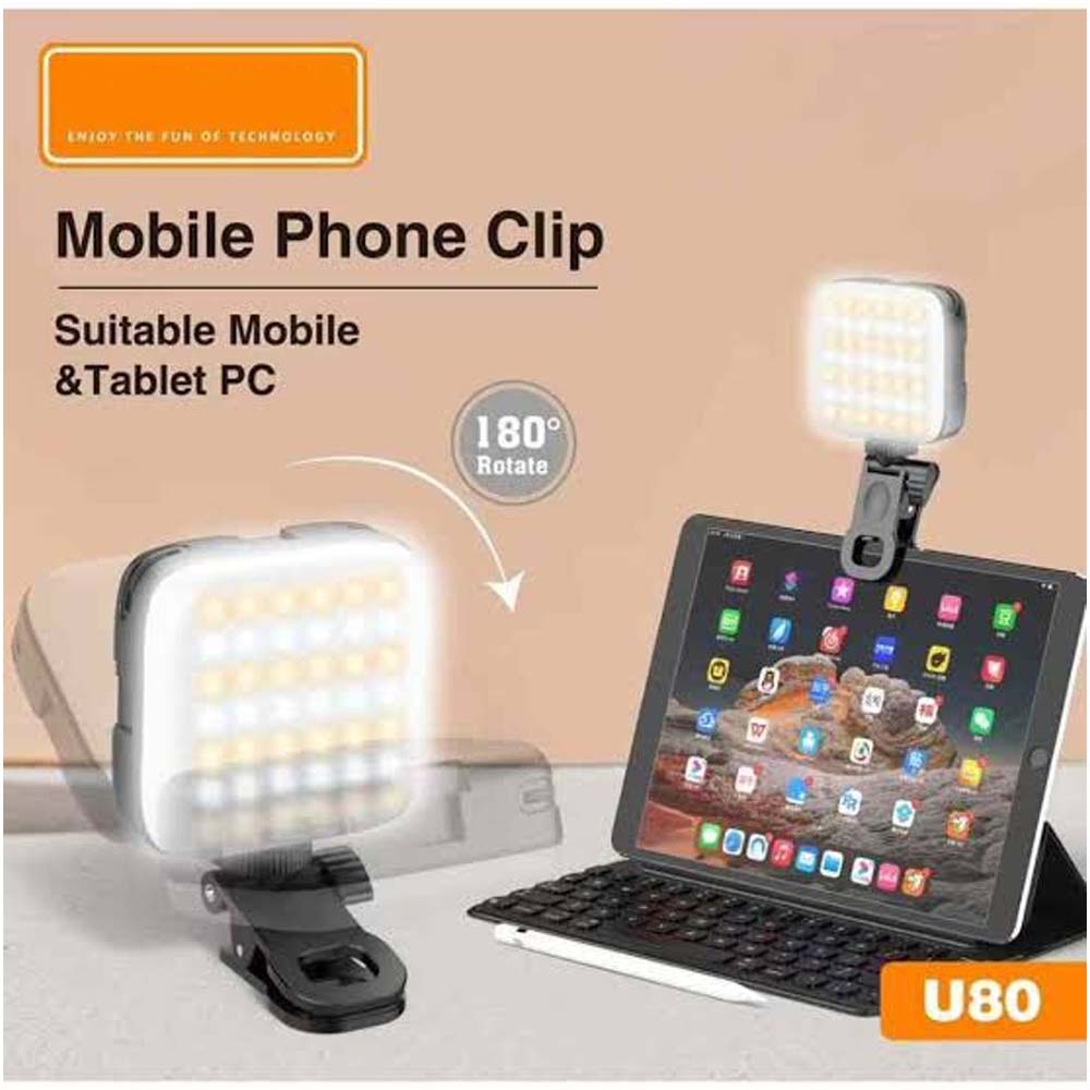 U80 LED RGB Phone Light Mini Portable Fill