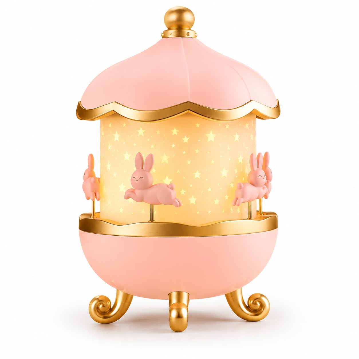Bunny Carousel Night Light Projector with Star Sky Projection