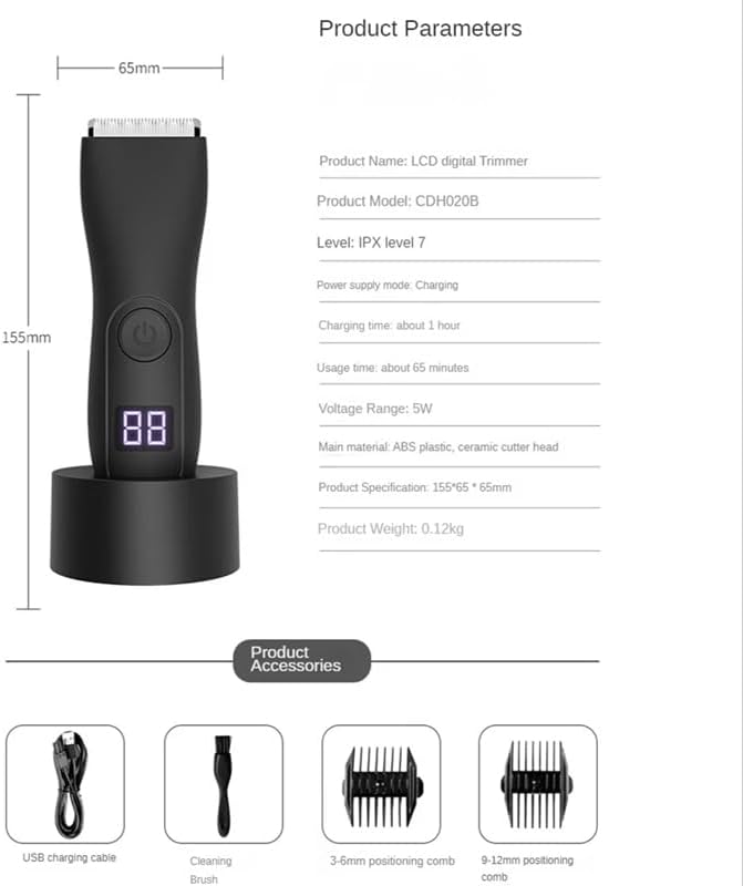Electric Hair Trimmer and Shaver for Men