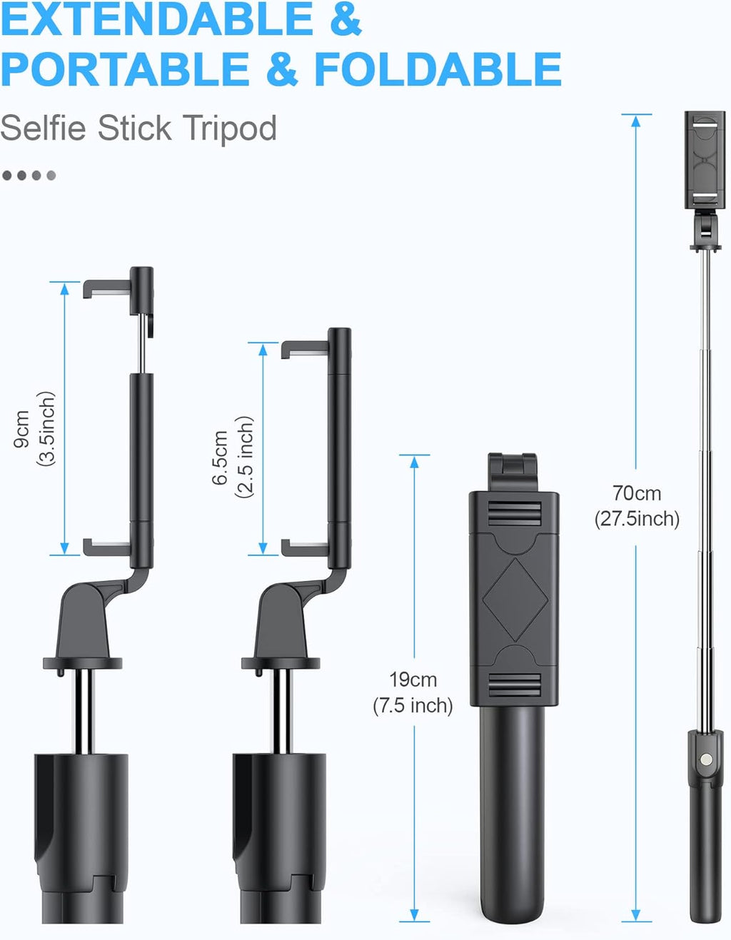 3-in-1 Bluetooth Selfie Stick Tripod Monopod