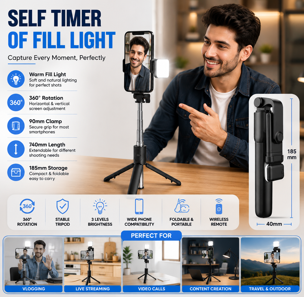 Selfie Stick, Bluetooth Extendable Selfie Stick