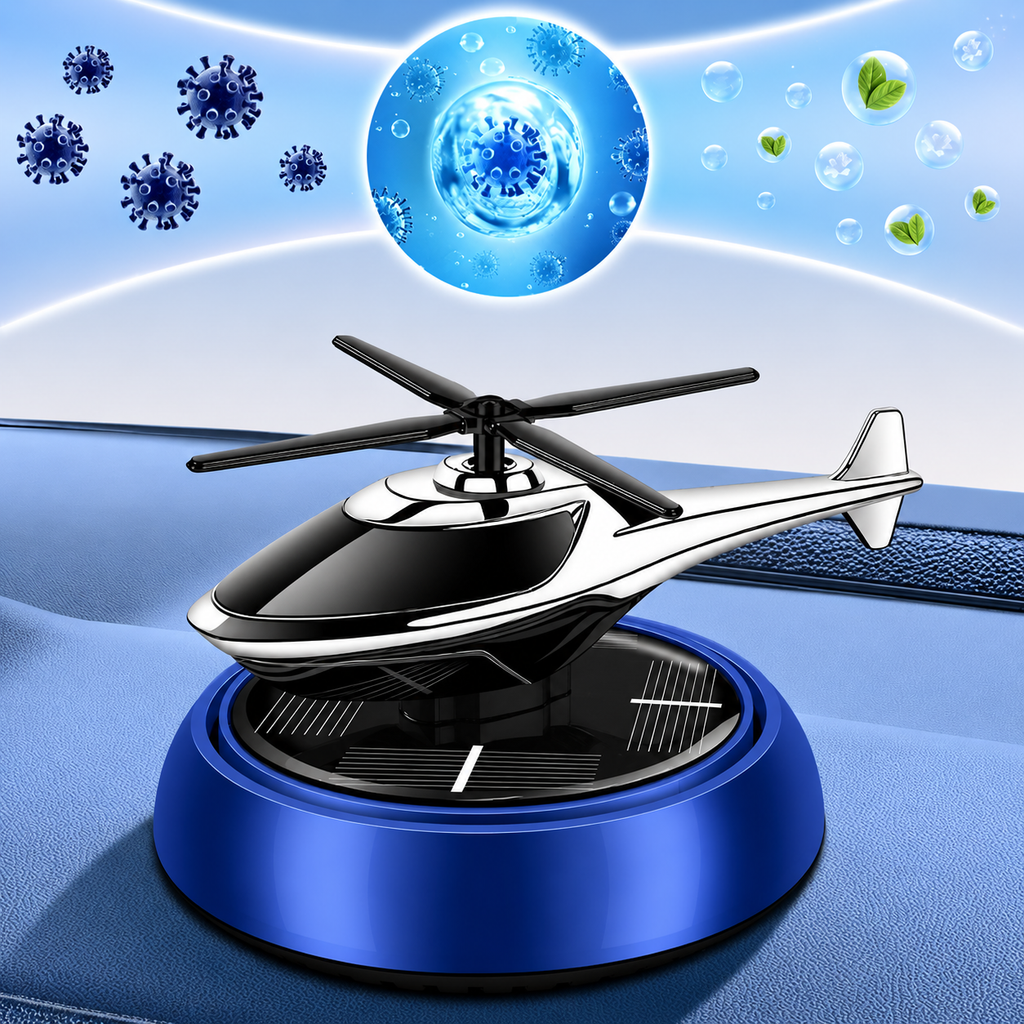 Helicopter-Shaped Solar Car Aromatherapy Diffuser with Rotating Propeller